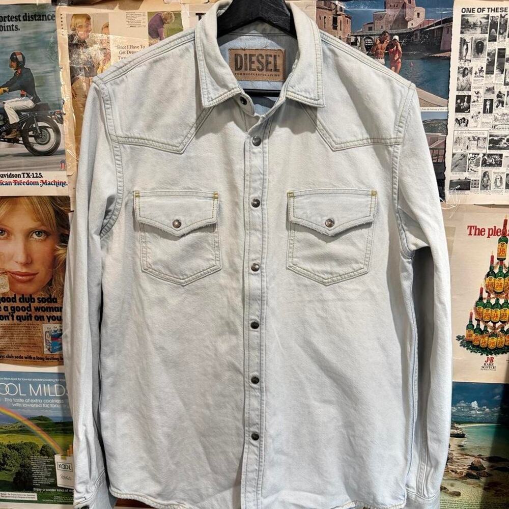 Diesel denim snap button up